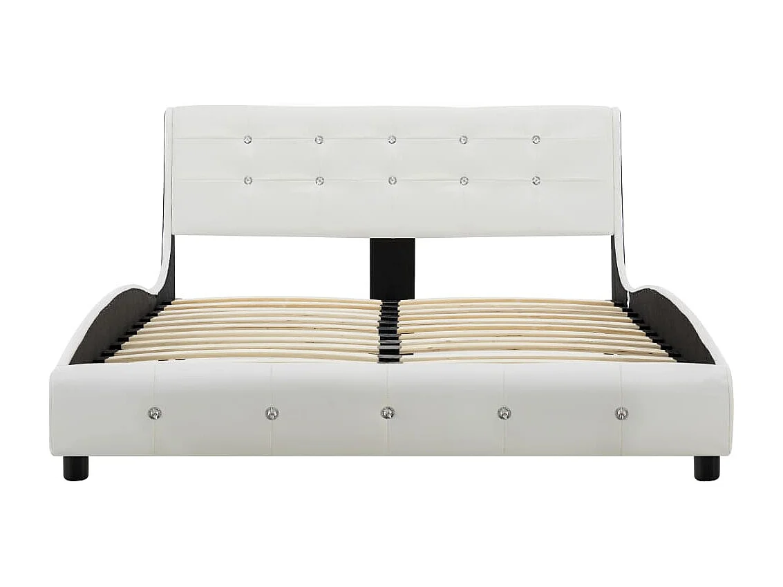 Cama 120x200 cm couro artificial branco PT477315