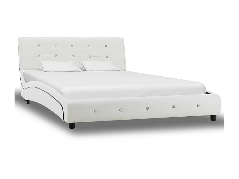 Cama 120x200 cm couro artificial branco PT477315