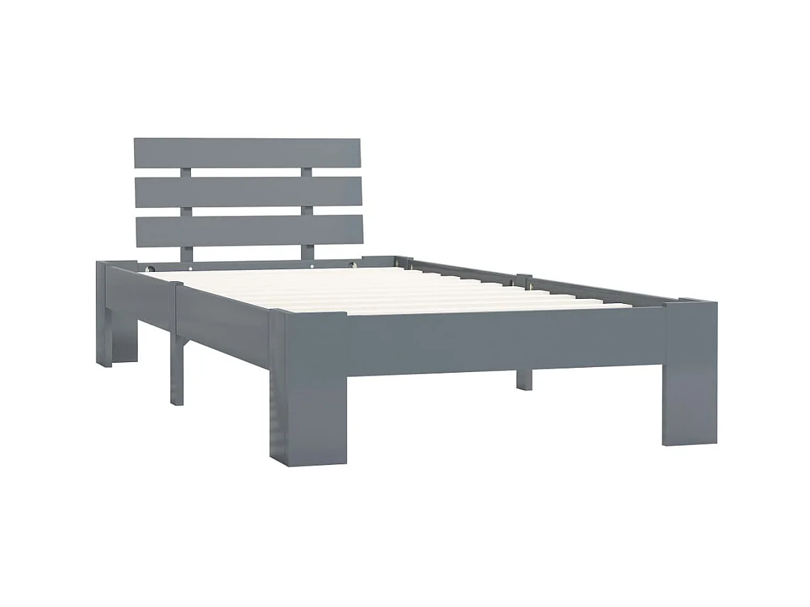 Bedframe massief grenenhout grijs 90x200 cm NL92032