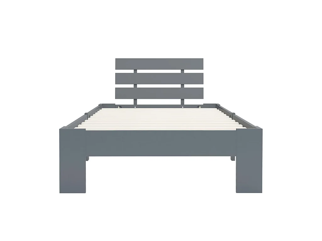 Bedframe massief grenenhout grijs 90x200 cm NL92032