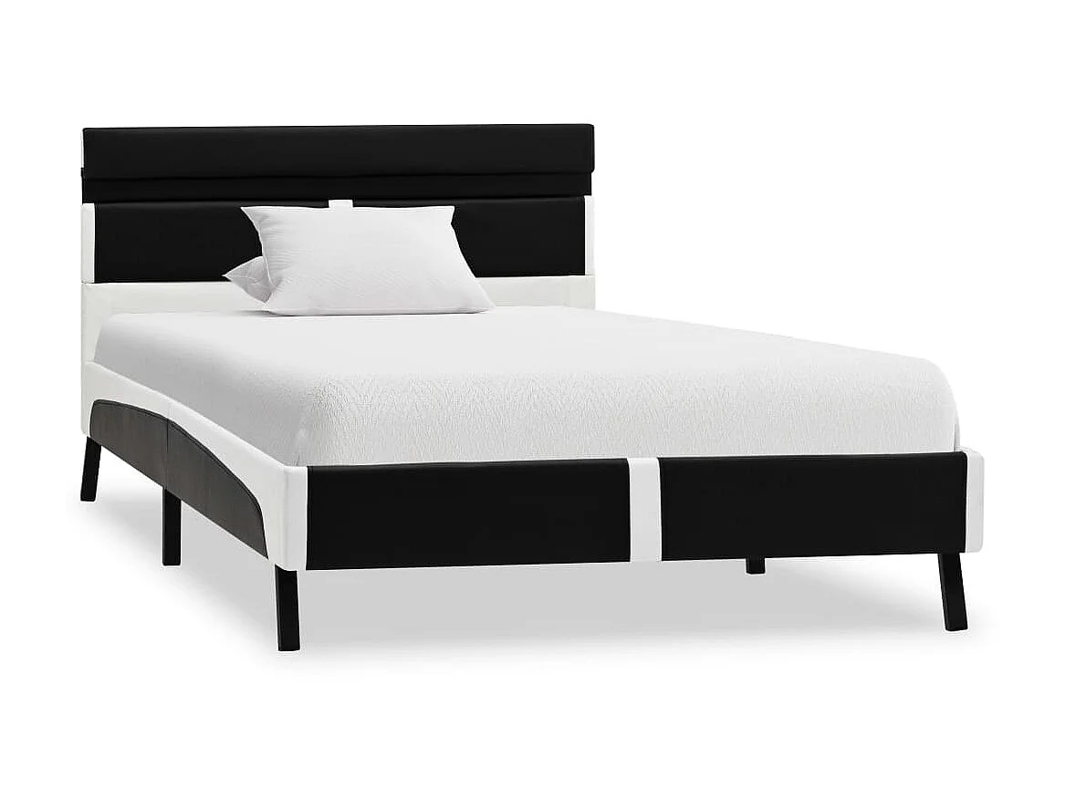 Lit-90x200 cm avec LED Noir Similicuir EGGB26326