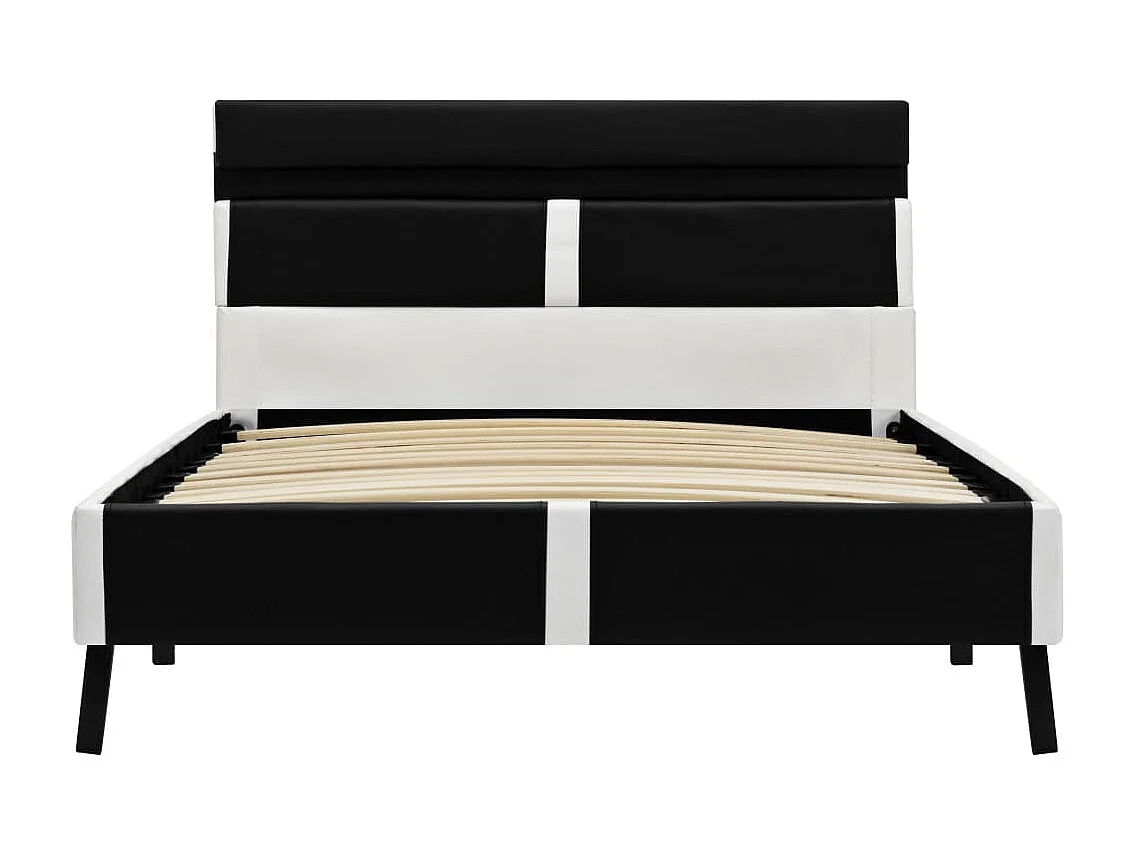 Lit-90x200 cm avec LED Noir Similicuir EGGB26326