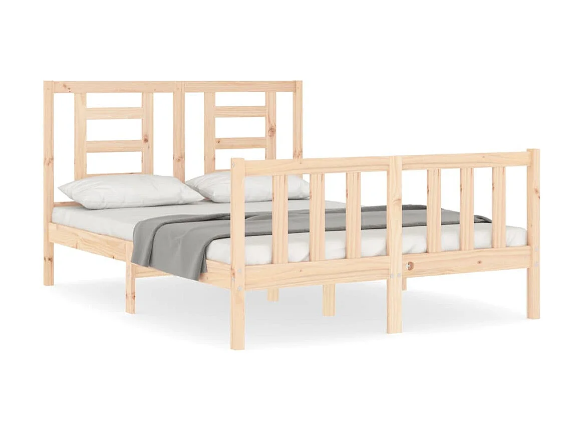 Cama 140x190 cm con cabecero madera maciza ES63921