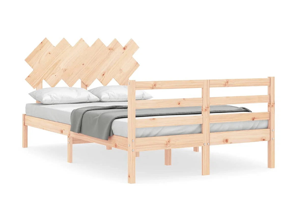 Bedframe met hoofdbord massief hout NL55817
