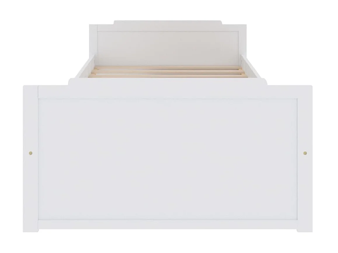 Lit-90x200 cm avec tiroirs Blanc Bois de pin massif EGGB78001