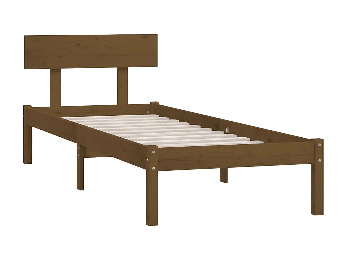 Lit-90x190 cm Marron miel Bois de pin massif UK simple EGGB78742