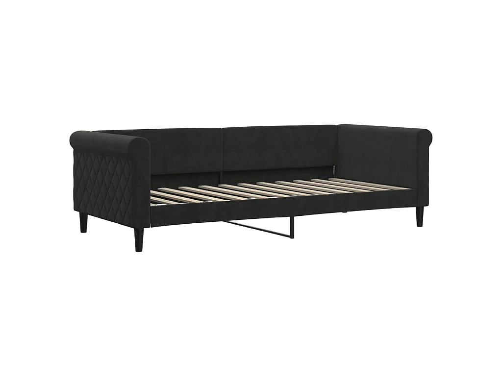 Lit-90x200 cm de repos noir velours EGGB60596