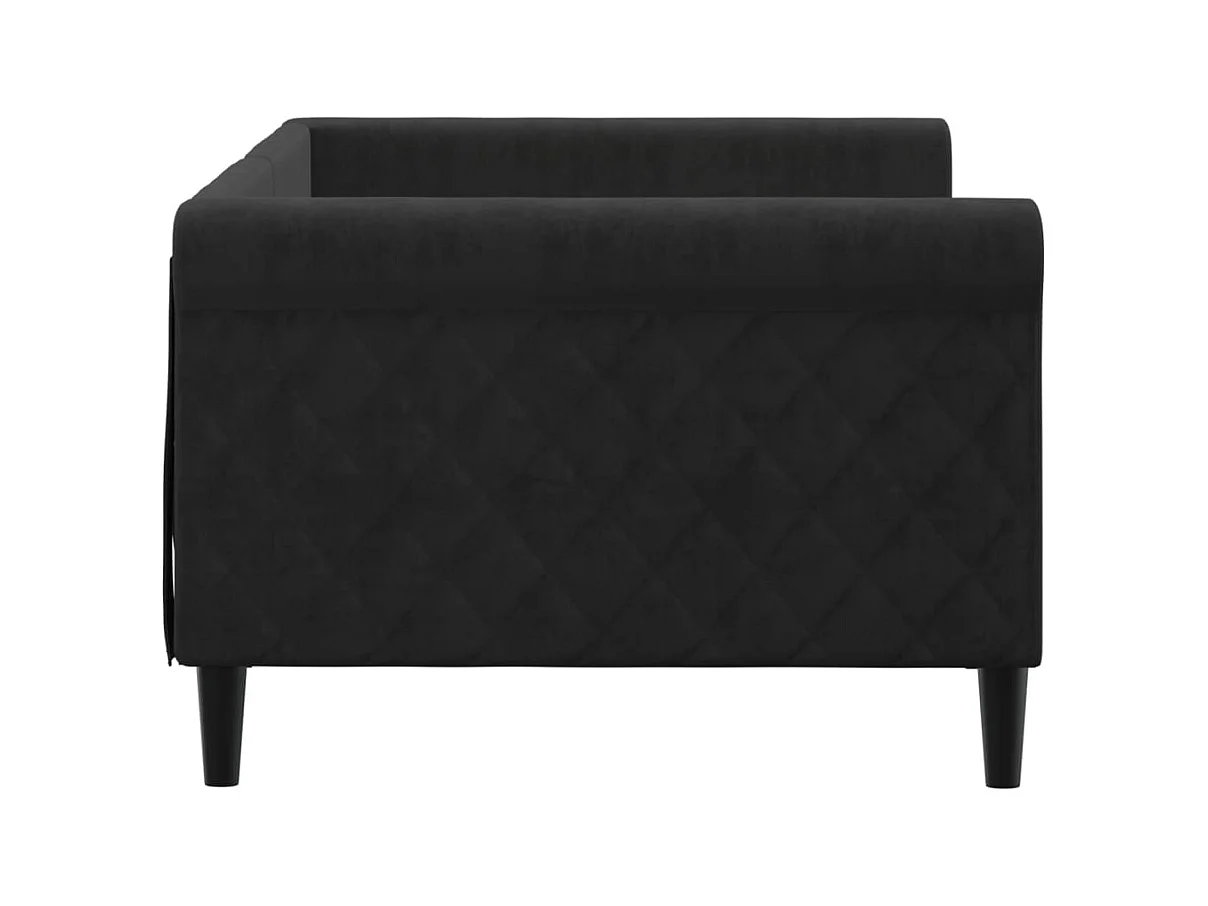 Cama 90x200 cm terciopelo negro ES55446