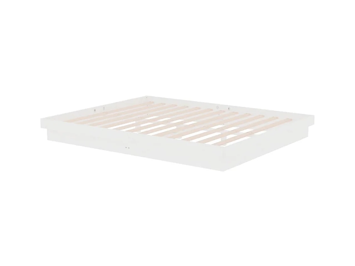 Lit-160x200 cm blanc bois massif EGGB25111