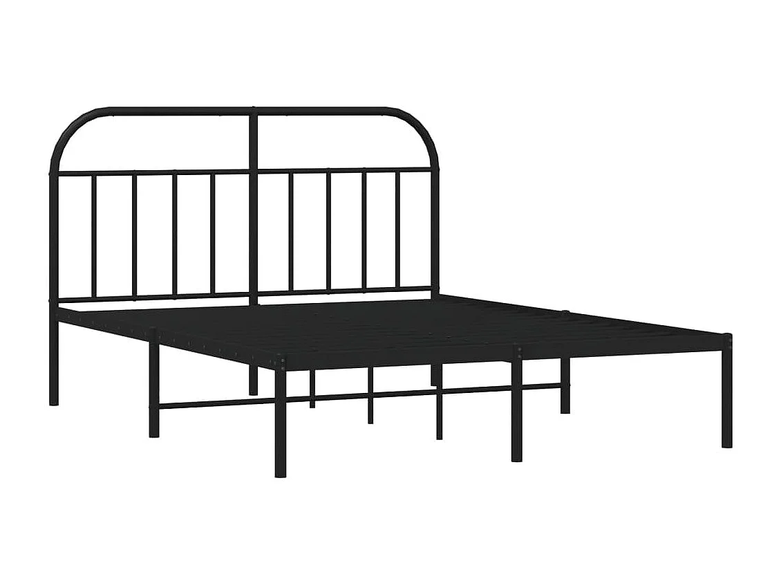 Cama 135x190 cm con cabecero metal negro ES53180