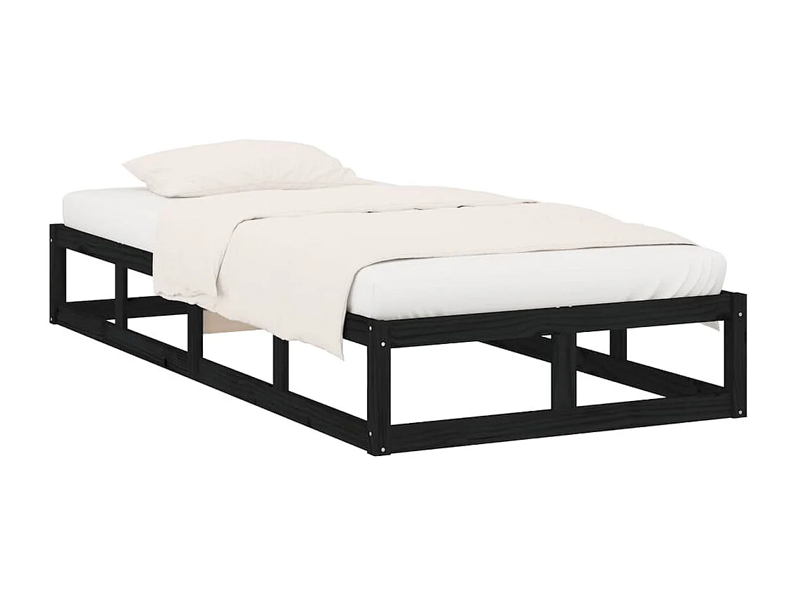 Lit-90x200 cm Noir Bois massif EGGB52823
