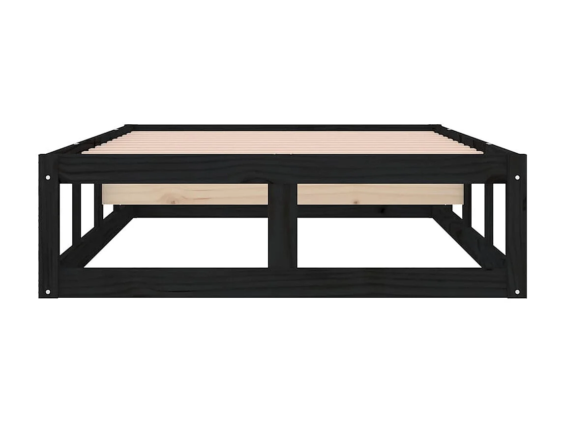 Lit-90x200 cm Noir Bois massif EGGB52823