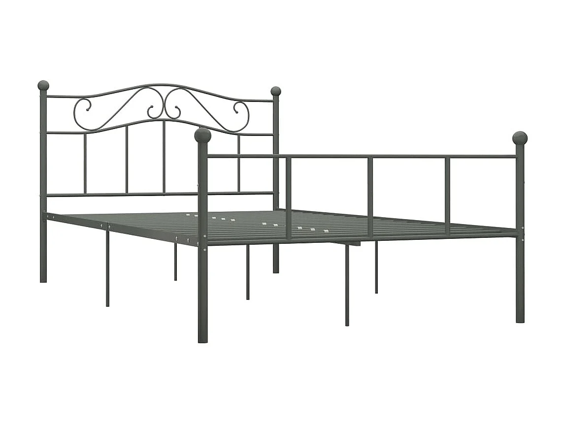 Cama 160x200 cm de metal gris ES90325