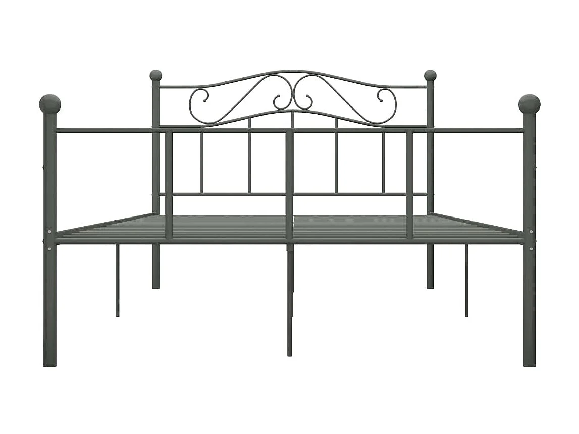 Cama 160x200 cm de metal gris ES90325