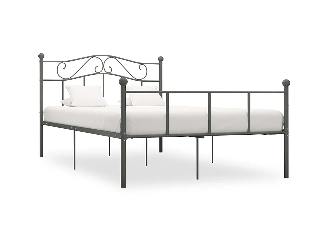 Lit-160x200 cm Gris Métal EGGB63432