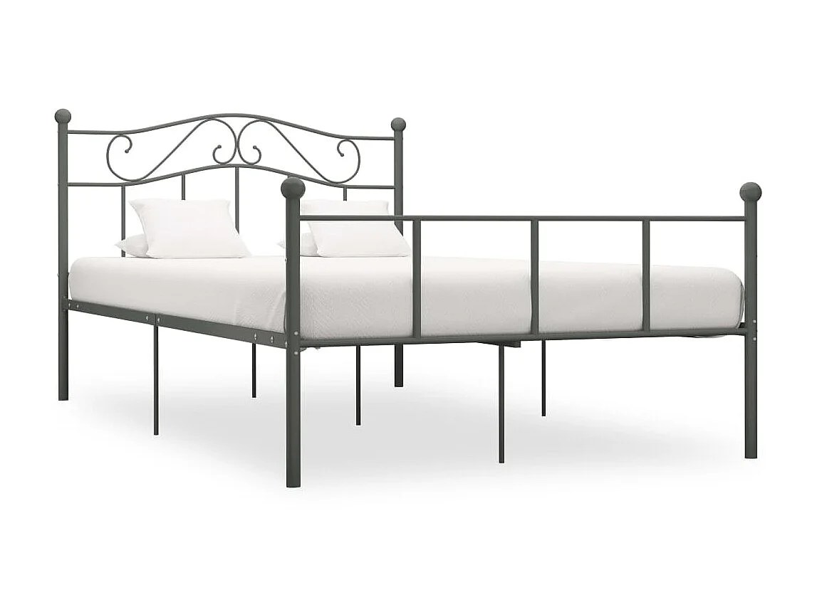 Lit-160x200 cm Gris Métal EGGB63432
