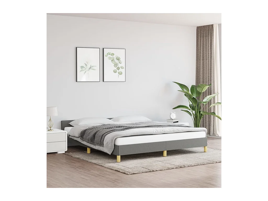 Lit-180x200 cm avec tête de lit Gris foncé Tissu EGGB56422