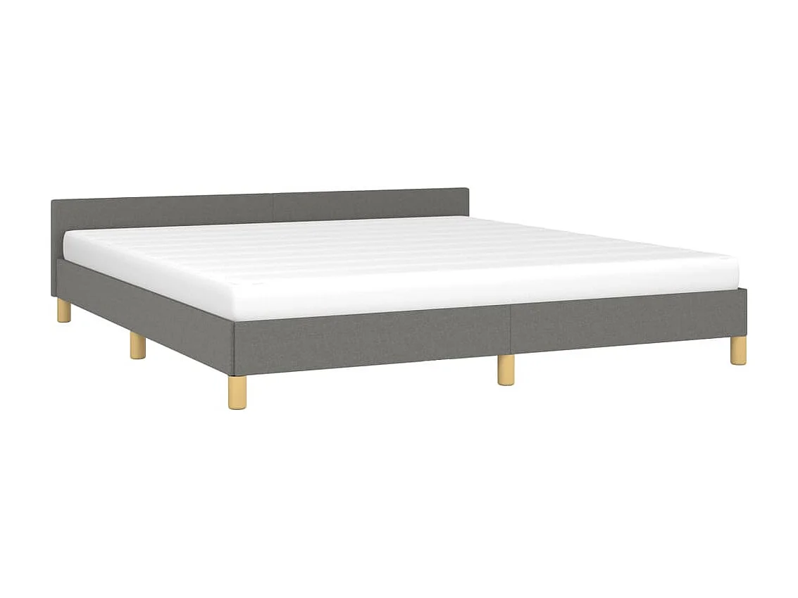 Cama 180x200 cm con cabecero tela gris oscuro ES58525