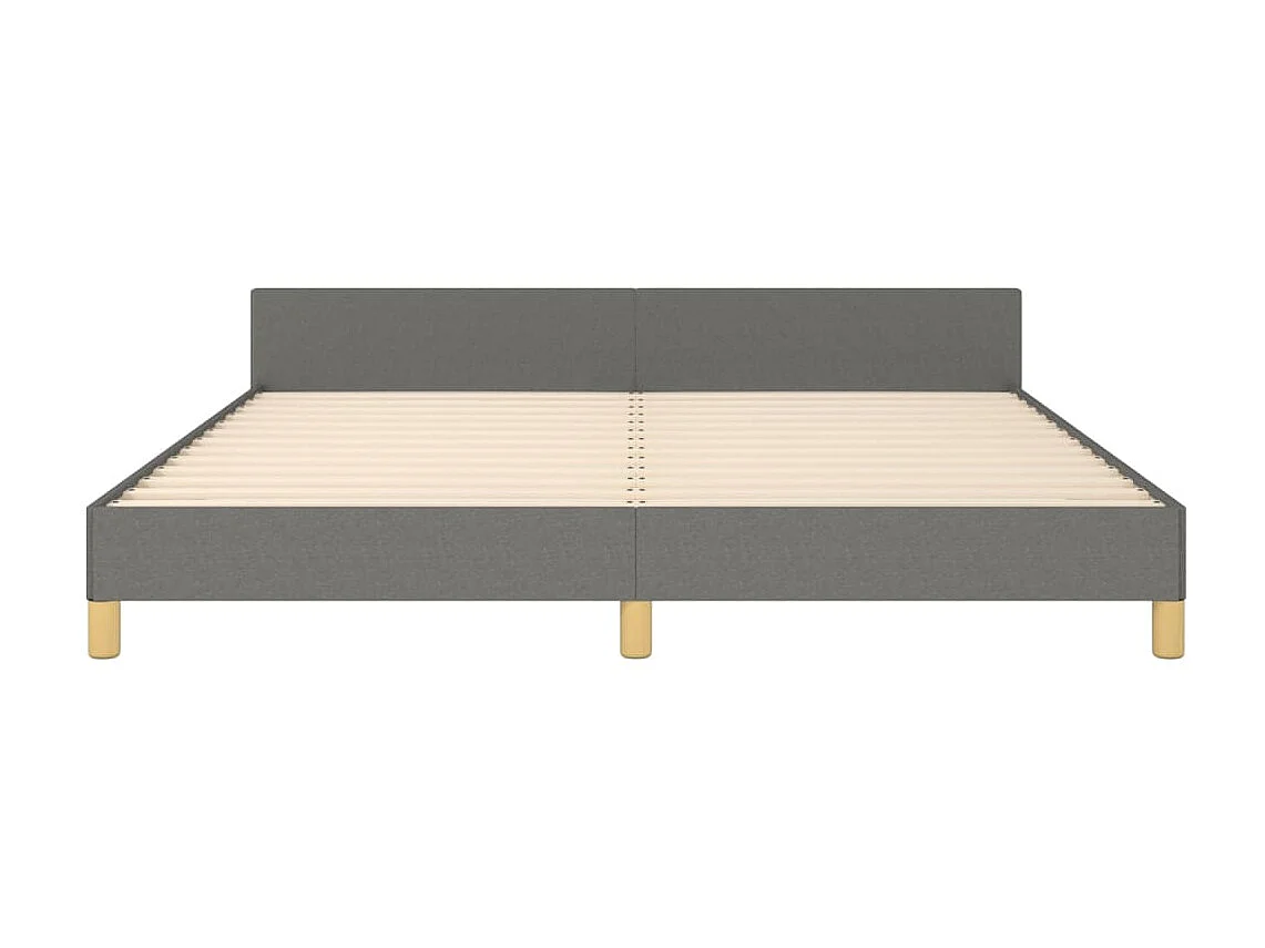 Cama 180x200 cm con cabecero tela gris oscuro ES58525