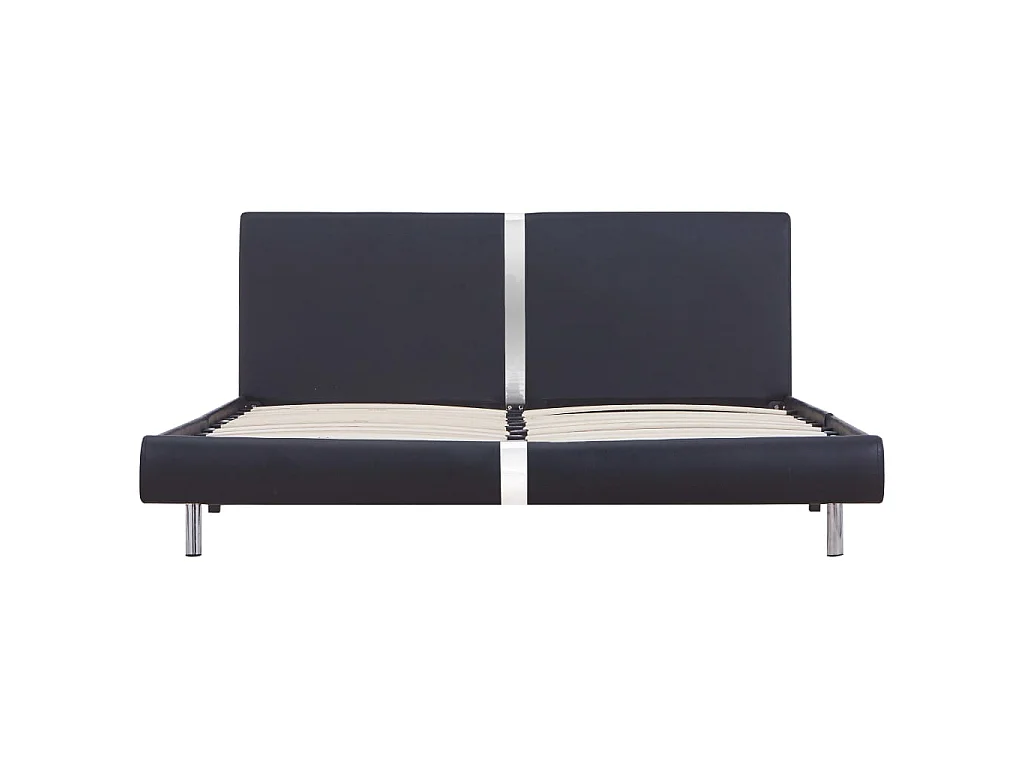 Cama 120x200 cm de cuero sintético negro ES72013