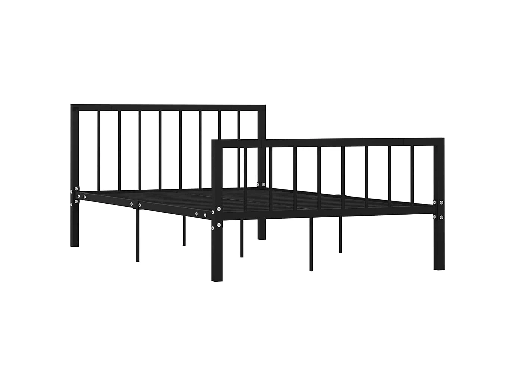 Lit-120x200 cm Noir Métal EGGB97601