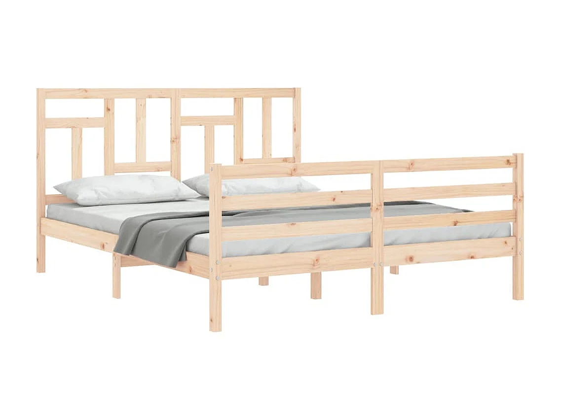 Cama 160x200 cm con cabecero madera maciza ES30871