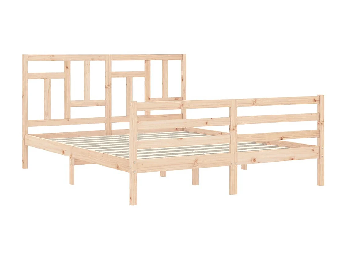 Cama 160x200 cm con cabecero madera maciza ES30871