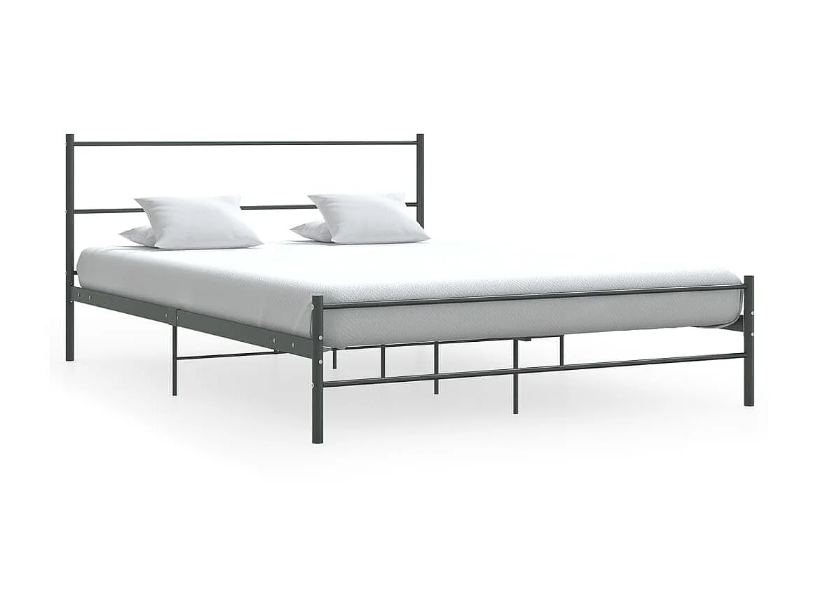 Cama 140x200 cm de metal gris ES54068