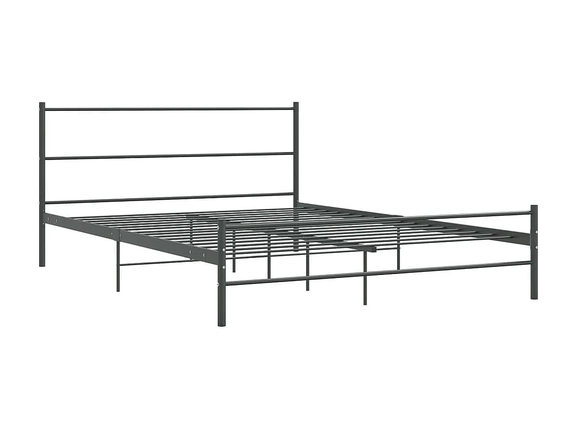 Cama 140x200 cm de metal gris ES54068