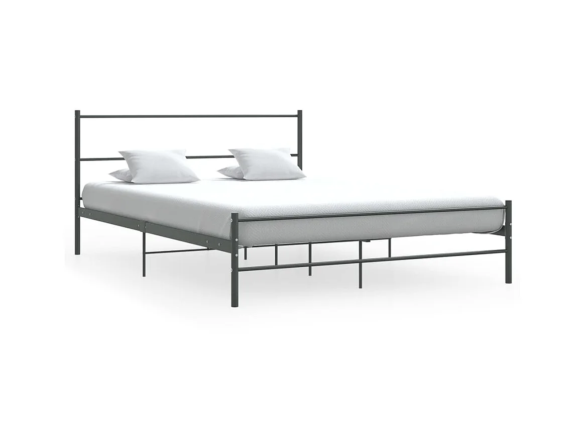 Lit-140x200 cm Gris Métal EGGB76232