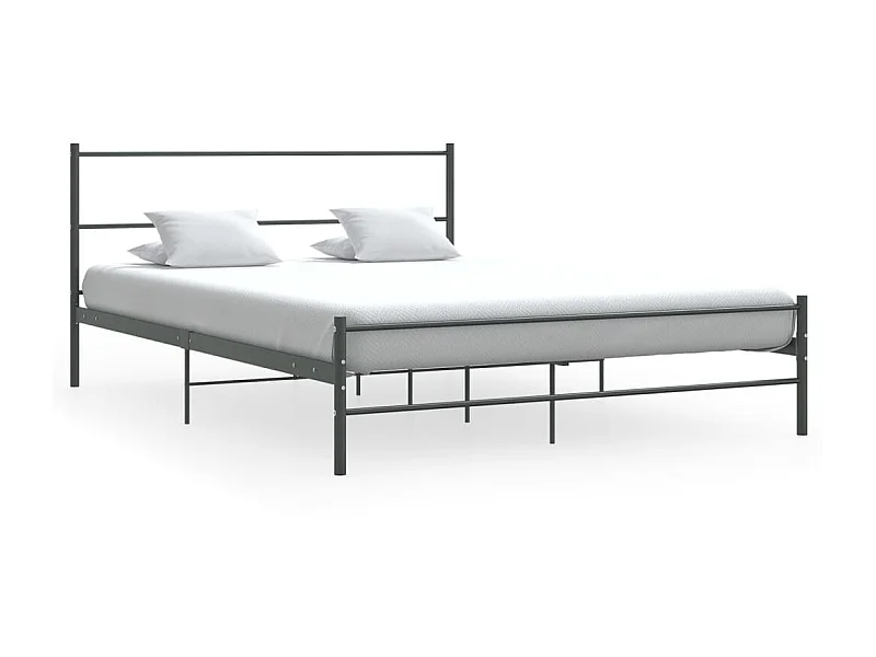 Cama 140x200 cm metal cinzento PT800625