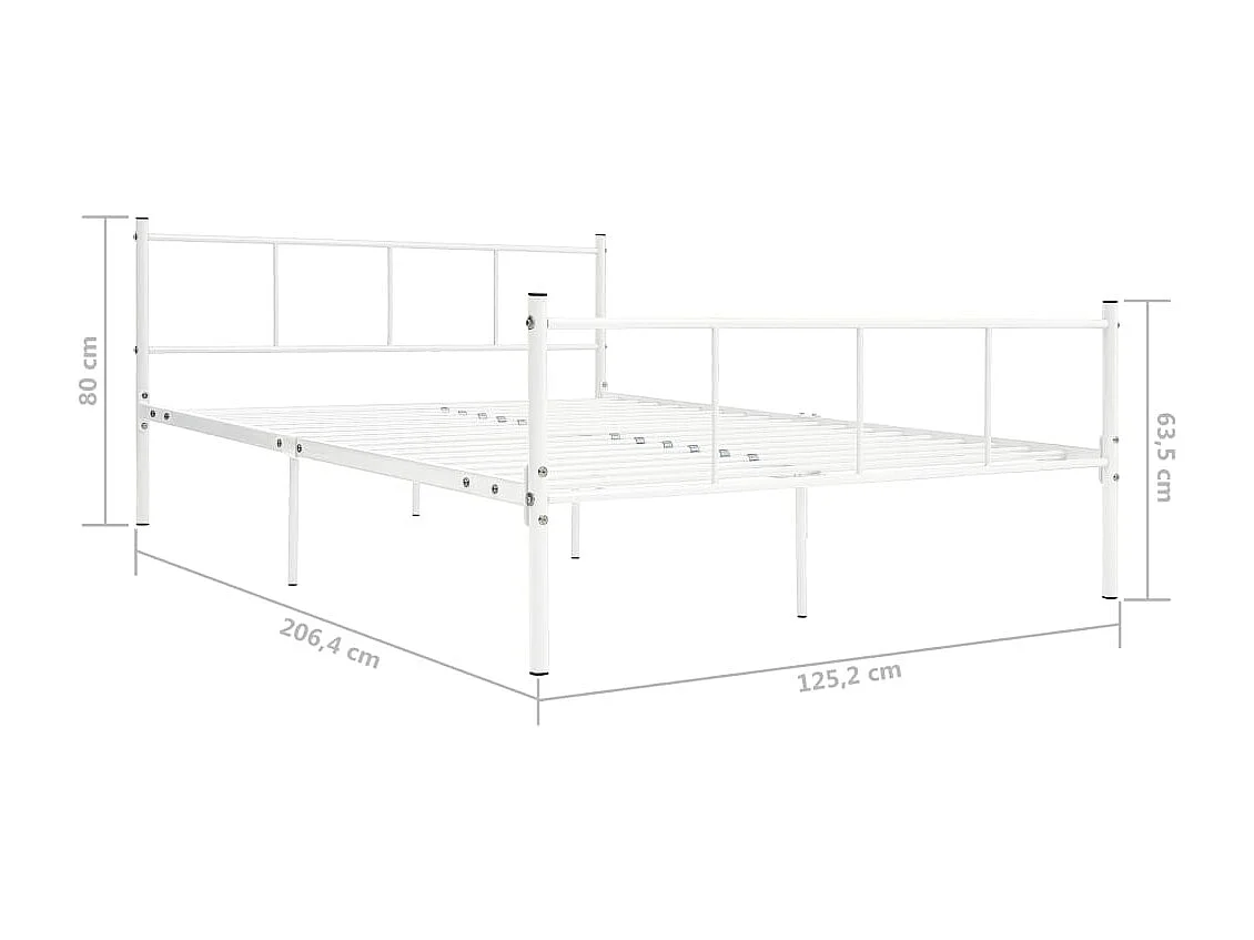 Lit-120x200 cm Blanc Métal EGGB77924
