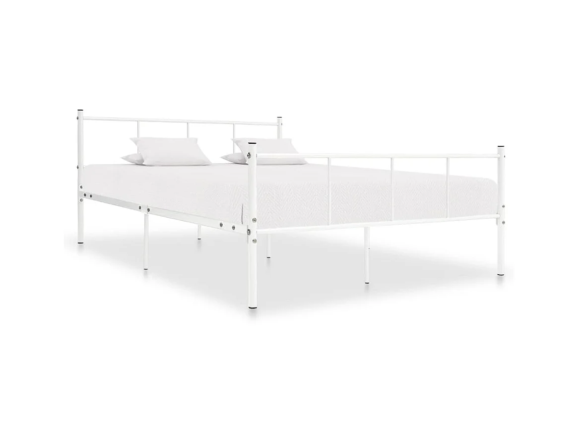 Lit-120x200 cm Blanc Métal EGGB77924