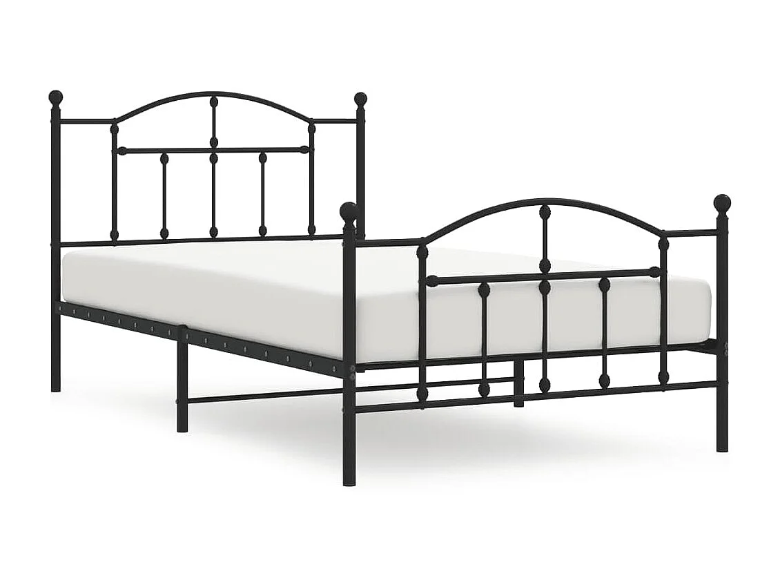 Bedframe met hoofd- en voeteneinde metaal zwart 100x200 cm NL51636