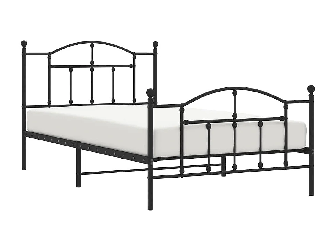 Bedframe met hoofd- en voeteneinde metaal zwart 100x200 cm NL51636