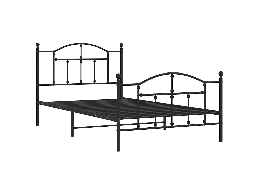 Bedframe met hoofd- en voeteneinde metaal zwart 100x200 cm NL51636