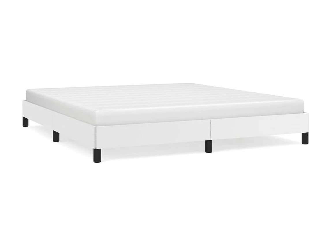 Cama 180x200cm couro artificial branco PT726771