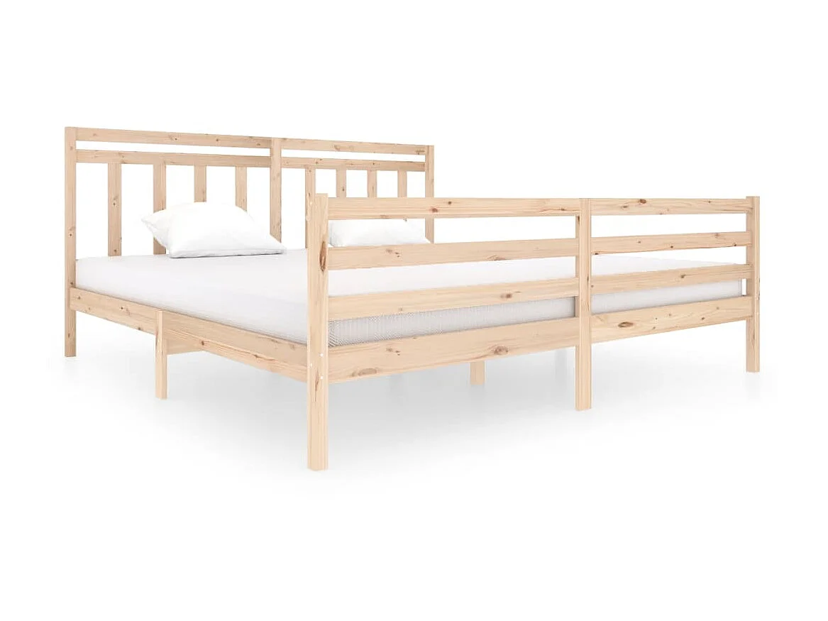 Lit-200x200 cm Bois massif EGGB73280