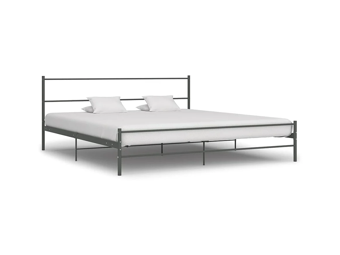Cama 200x200 cm de metal gris ES79097