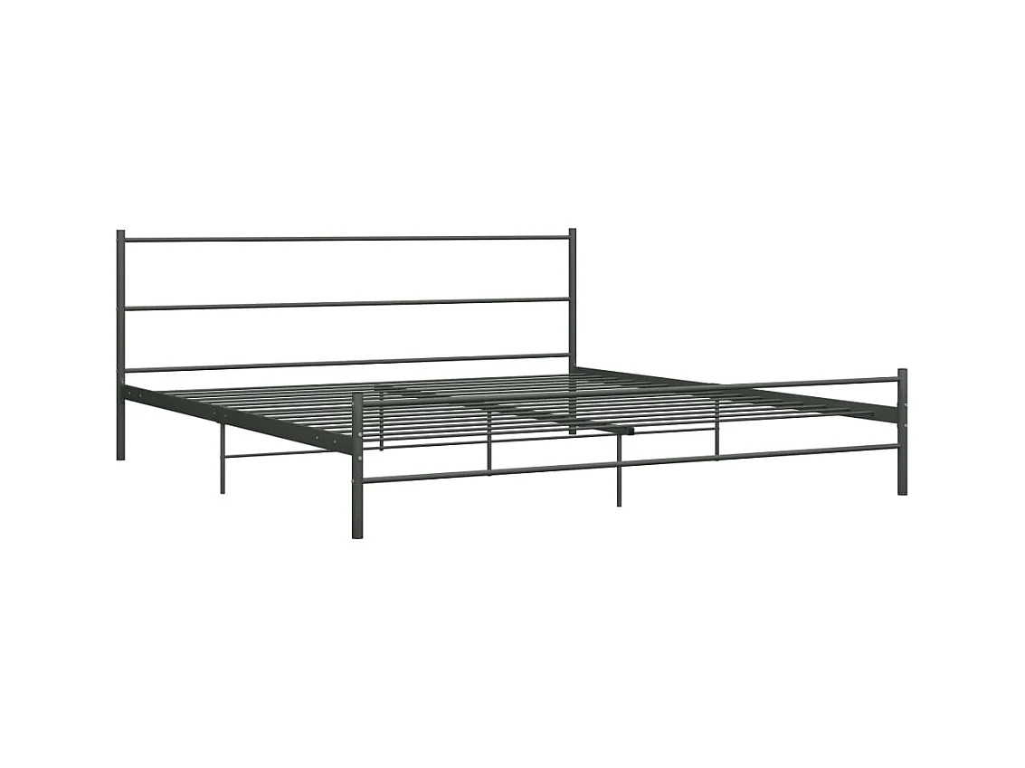 Cama 200x200 cm de metal gris ES79097