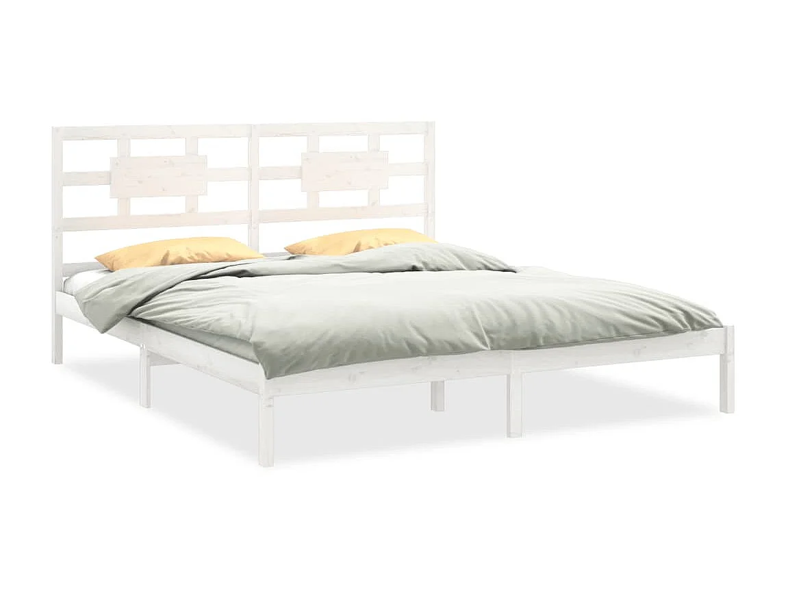 Bedframe massief hout wit 200x200 cm NL58007