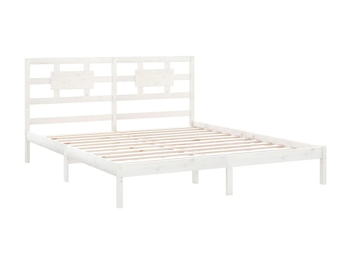 Bedframe massief hout wit 200x200 cm NL58007