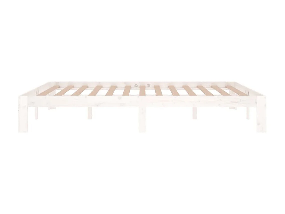 Lit-150x200 cm Blanc Bois massif Très grand EGGB68988