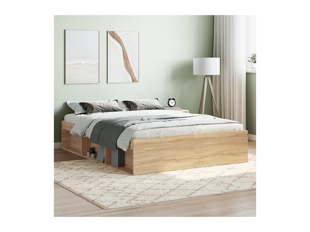 Lit-135x190 cm chêne sonoma double EGGB52545