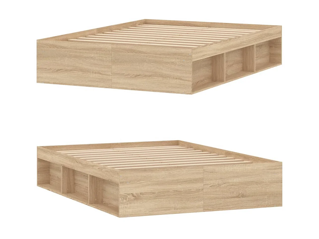 Lit-135x190 cm chêne sonoma double EGGB52545