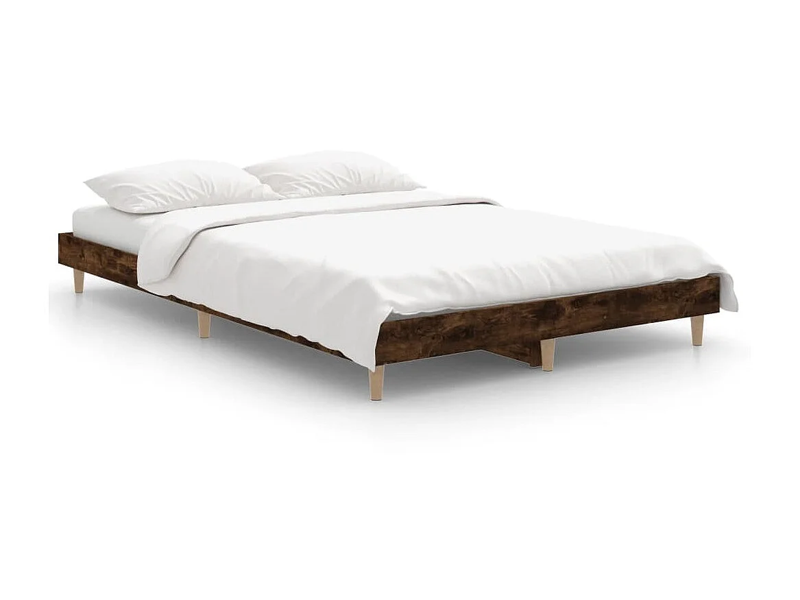 Cama 120x190 cm derivados de madeira carvalho fumado PT669079