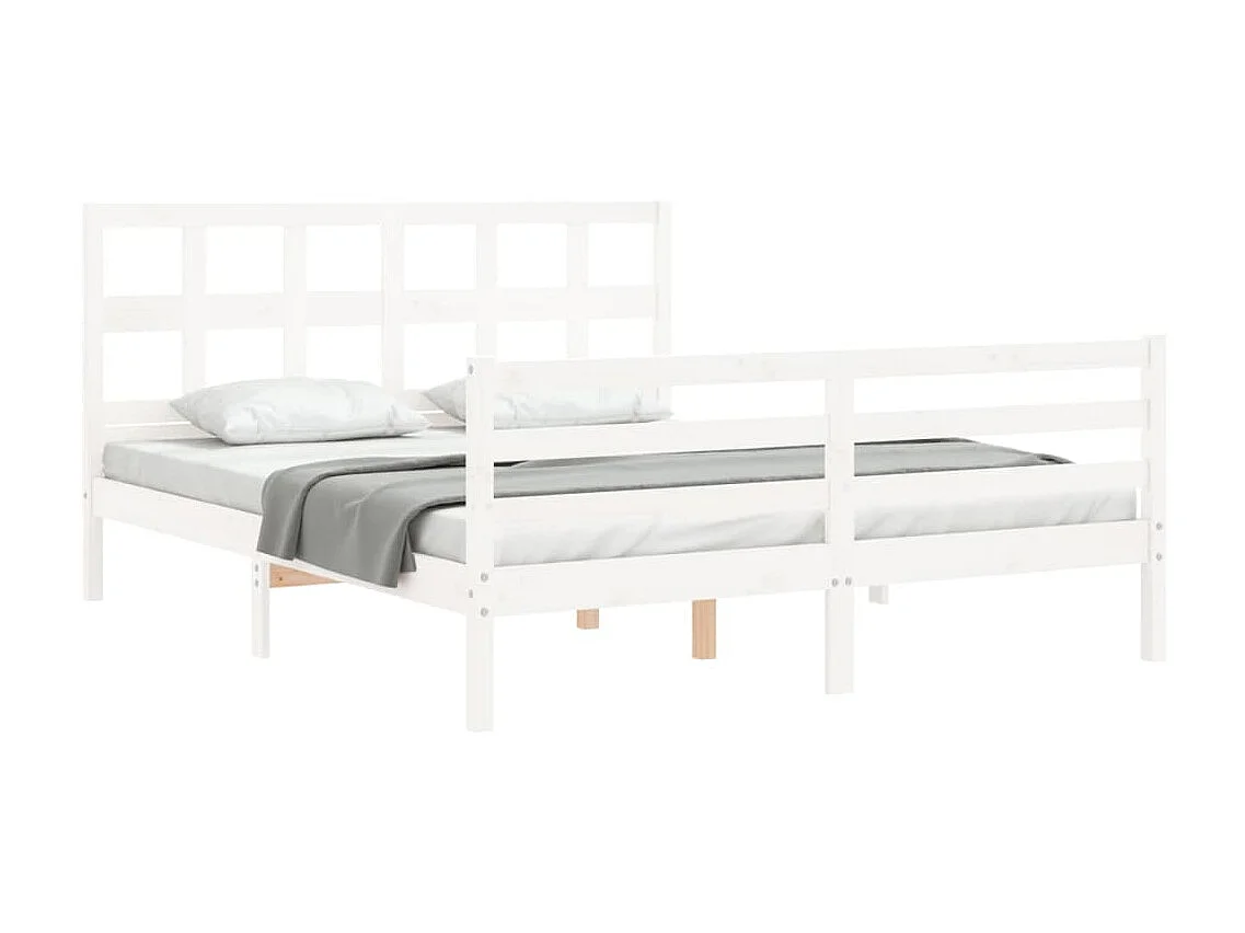 Cama de adulto com cabeceira 160x200 cm madeira maciça PT588510