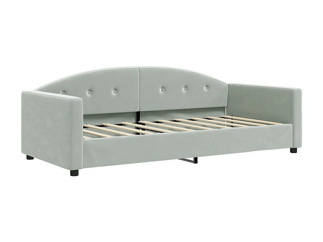 Lit-90x190 cm de repos gris clair velours EGGB66331