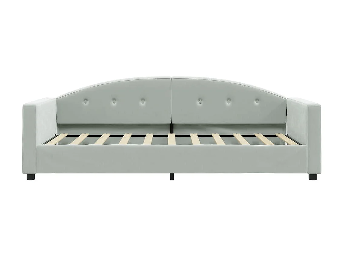 Lit-90x190 cm de repos gris clair velours EGGB66331