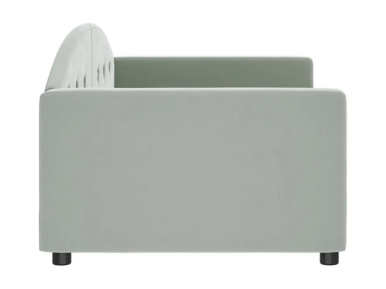 Lit-90x190 cm de repos gris clair velours EGGB66331